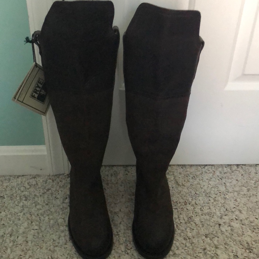 Brand new never worn Frye brown leather boots